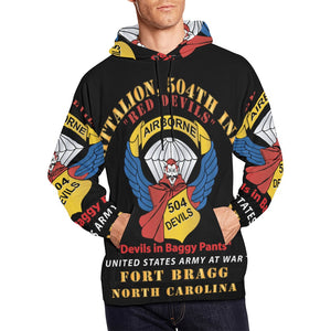 Men's All Over Print Hoodie (USA Size) (Model H13) - Army - 1st Battalion, 504th Infantry Regiment - Red Devils - FBNC