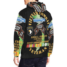 Load image into Gallery viewer, Men&#39;s All Over Print Hoodie (USA Size) (Model H13) - Vietnam Combat Vet - L Co 75th Infantry (Ranger) - 101st Airborne Div SSI
