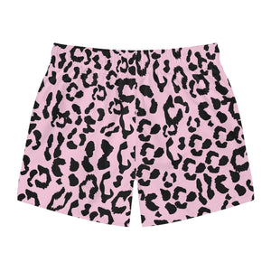 Swim Trunks - Leopard Camouflage - Baby Pink - Black