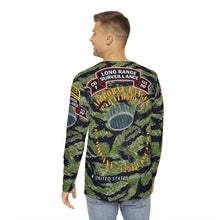 Load image into Gallery viewer, Men&#39;s Long Sleeve Shirt (AOP) - F Company, 425th Long Range Surveillance (RANGER) - Military Tiger Stripe Jungle Camouflage Shirt
