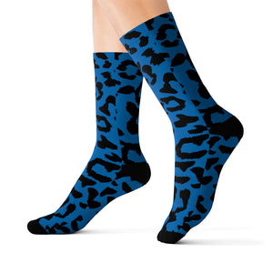 Sublimation Socks - Leopard Camouflage - Blue-Black