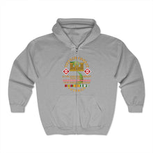 Load image into Gallery viewer, Unisex Heavy Blend™ Full Zip Hooded Sweatshirt - Vietnam Combat Veteran - 617th Engineer Company - Panel Bridge, 18th Engineer Brigade w VN SVC X 300
