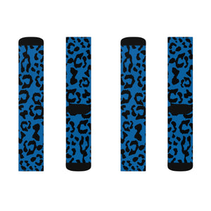 Sublimation Socks - Leopard Camouflage - Blue-Black