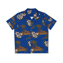 Load image into Gallery viewer, Men&#39;s Hawaiian Shirt (AOP) - Blue Flowers and Palms
