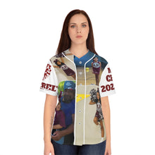 Load image into Gallery viewer, Women&#39;s Baseball Jersey (AOP) - Morales Junior High - Cheer - White
