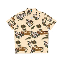 Load image into Gallery viewer, Men&#39;s Hawaiian Shirt (AOP) - Tan - Flowers and Palms
