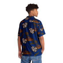 Load image into Gallery viewer, Men&#39;s Hawaiian Shirt (AOP) - Blue Flowers and Palms
