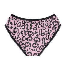 Load image into Gallery viewer, Women&#39;s Briefs - Leopard Camouflage - Baby Pink - Black
