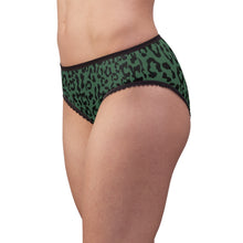 Load image into Gallery viewer, Women&#39;s Briefs - Leopard Camouflage - Green-Black
