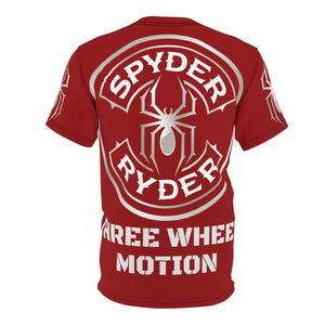 Unisex Cut & Sew Tee (AOP) - Spyder Ryder - Three Wheel Motion - Cherry Red V1