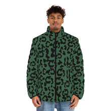 Load image into Gallery viewer, Men&#39;s Puffer Jacket (AOP) - Leopard Camouflage - Green-Black
