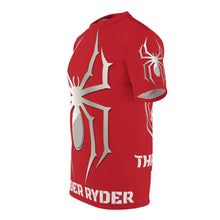 Load image into Gallery viewer, Unisex Cut &amp; Sew Tee (AOP) - Spyder Ryder - Three Wheel Motion - Red
