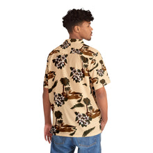 Load image into Gallery viewer, Men&#39;s Hawaiian Shirt (AOP) - Tan - Flowers and Palms
