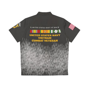 Men's Shirt (AOP) - Navy at War - Combat Veteran - Vietnam War with Vietnam Service Ribbons