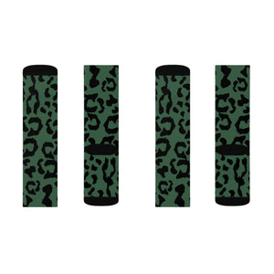 Sublimation Socks - Leopard Camouflage - Green-Black