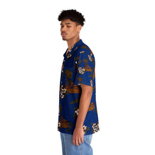 Load image into Gallery viewer, Men&#39;s Hawaiian Shirt (AOP) - Blue Flowers and Palms
