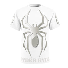 Load image into Gallery viewer, Unisex Cut &amp; Sew Tee (AOP) - Spyder Ryder - Three Wheel Motion - White
