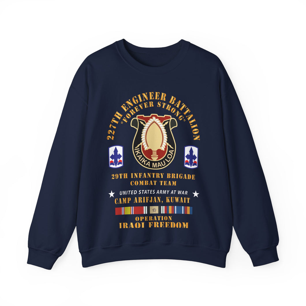 Unisex Heavy Blend™ Crewneck Sweatshirt - 227th Engineer Battalion, 29th Infantry Brigade Combat Team - Camp Arifjan Kuwait - OIF w IRAQ SVC