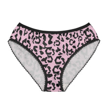 Load image into Gallery viewer, Women&#39;s Briefs - Leopard Camouflage - Baby Pink - Black
