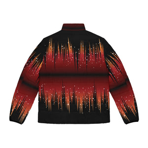 Men's Puffer Jacket (AOP) - Red Night Sky Full of Stars