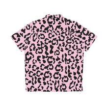 Load image into Gallery viewer, Men&#39;s Hawaiian Shirt (AOP) - Leopard Camouflage - Baby Pink - Black
