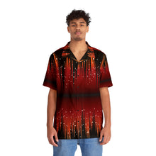 Load image into Gallery viewer, Men&#39;s Hawaiian Shirt (AOP) - Red Night Sky with Stars
