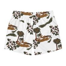 Load image into Gallery viewer, Swim Trunks (AOP) - White - Flowers and Palms
