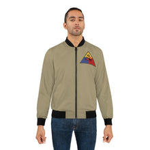 Load image into Gallery viewer, Men&#39;s Bomber Jacket (AOP) - Army - 743rd Tank Battalion SSI - Tank Commander - Joseph G. Lucido
