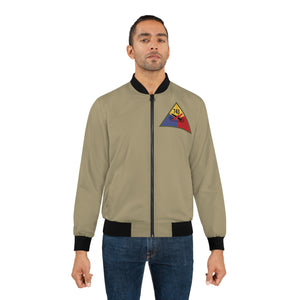 Men's Bomber Jacket (AOP) - Army - 743rd Tank Battalion SSI - Tank Commander - Joseph G. Lucido