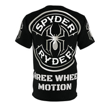 Load image into Gallery viewer, Unisex Cut &amp; Sew Tee (AOP) - Spyder Ryder - Three Wheel Motion
