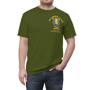 Unisex Cut & Sew Tee (AOP) - Army - HHT - 2nd Squadron, 6th Armored Cavalry Regiment Ft Knox, Kentucky,  1980-1981