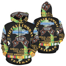 Load image into Gallery viewer, Men&#39;s All Over Print Hoodie (USA Size) (Model H13) - Vietnam Combat Vet - L Co 75th Infantry (Ranger) - 101st Airborne Div SSI
