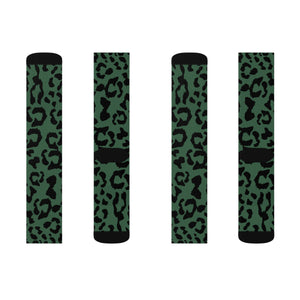 Sublimation Socks - Leopard Camouflage - Green-Black