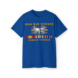 Unisex Ultra Cotton Tee - Army - Iraq War Veteran - Combat Action Badge w CAB IRAQ  SVC