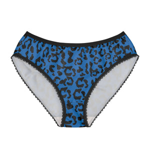 Women's Briefs - Leopard Camouflage - Blue-Black