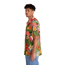 Load image into Gallery viewer, Men&#39;s Hawaiian Shirt (AOP) - Light Grey - Tropical Flowers X 300
