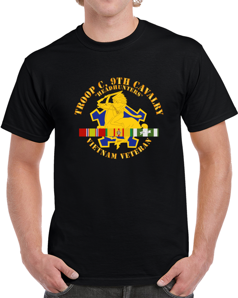 Army - Troop C, 9th Cavalry - Headhunters - Vietnam Vet W Vn Svc X 300 Classic T Shirt, Crewneck Sweatshirt, Hoodie, Long Sleeve