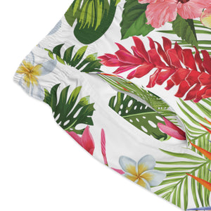 Swim Trunks (AOP) - White - Tropical Flowers X 300