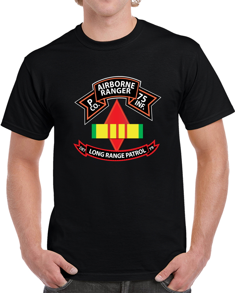 Ssi - Vietnam - P Co 75th Ranger - 5th Infantry Division - Vn Ribbon - Lrsd X 300 Classic T Shirt, Crewneck Sweatshirt, Hoodie, Long Sleeve