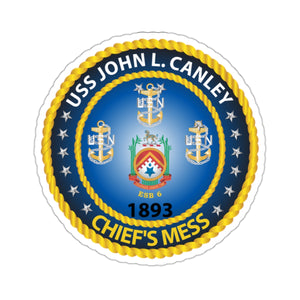 Kiss-Cut Stickers - Navy - USS John L. Canley ESB 6 - Navy Chiefs Mess