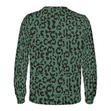 Load image into Gallery viewer, Mens All Over Print Crew Neck Sweatshirt - Leopard Camouflage - Green-Black
