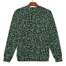 Load image into Gallery viewer, Mens All Over Print Crew Neck Sweatshirt - Leopard Camouflage - Green-Black
