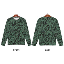 Load image into Gallery viewer, Mens All Over Print Crew Neck Sweatshirt - Leopard Camouflage - Green-Black
