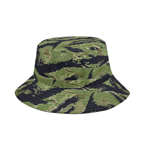 All Over Print Bucket Hats with Adjustable String - Vietnam Tiger Stripe - 2 X 300