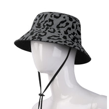 Load image into Gallery viewer, All Over Print Bucket Hats with Adjustable String - Leopard Camouflage - Battleship Color
