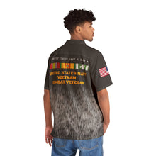 Load image into Gallery viewer, Men&#39;s Shirt (AOP) - Navy at War - Combat Veteran - Vietnam War with Vietnam Service Ribbons
