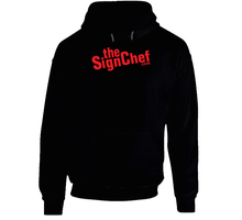 Load image into Gallery viewer, The Sign Chef Dot Com - Red Txt Hoodie
