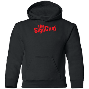 The Sign Chef Dot Com - Red Txt Youth Hoodie