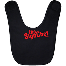 Load image into Gallery viewer, The Sign Chef Dot Com - Red Txt Baby Bib
