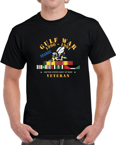 Gulf War 1990 - 1991 W Svc Ribbons - Car - Seabee X 300 Classic T Shirt, Crewneck Sweatshirt, Hoodie, Long Sleeve